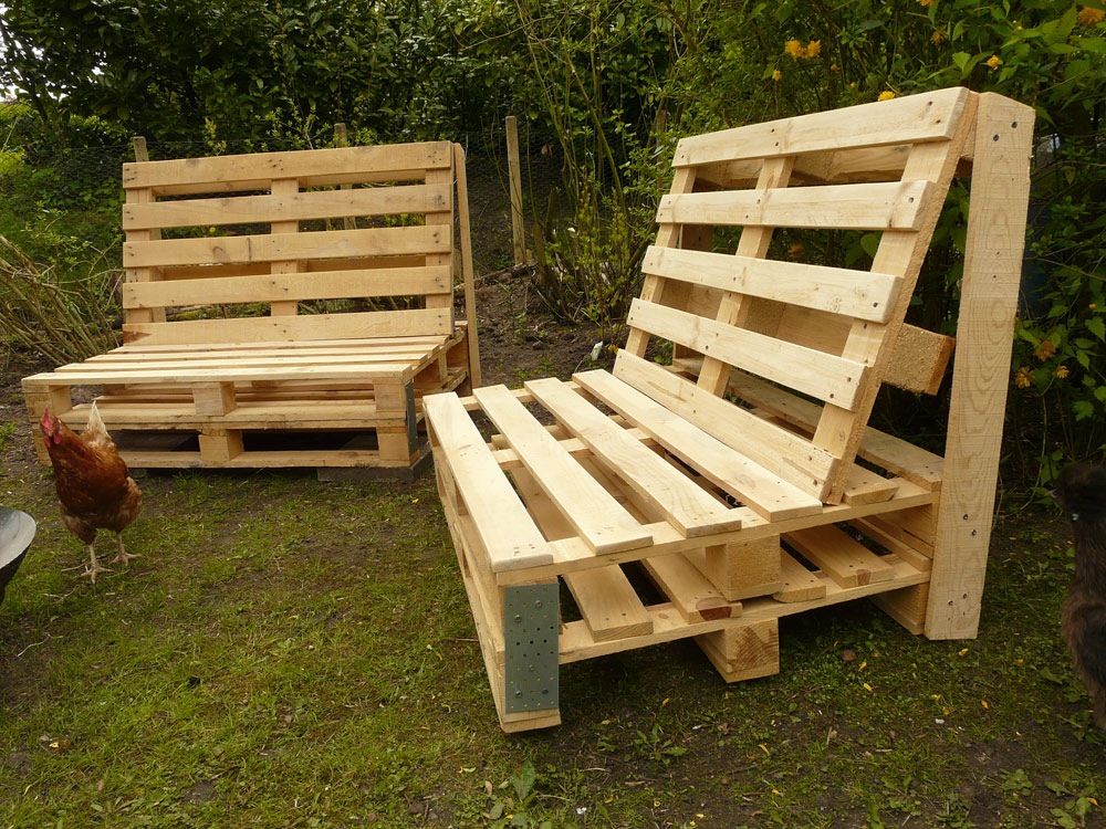 Feuerplatz mit Palettensofas Weiberzauber